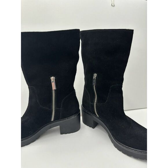 Michael Kors Leather boot riding heeled shoe black EUC size  7.5 - Picture 5 of 6